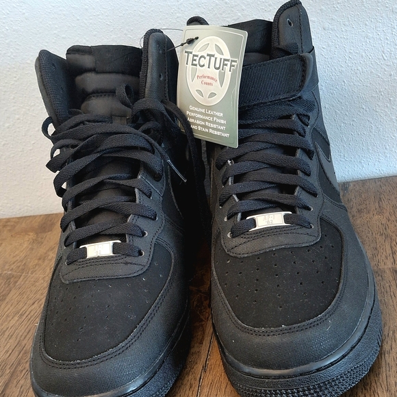 Nike Air Force 1 '07 Black/Black High-Top Sneakers Men's 11 NEW - Picture 5 of 11